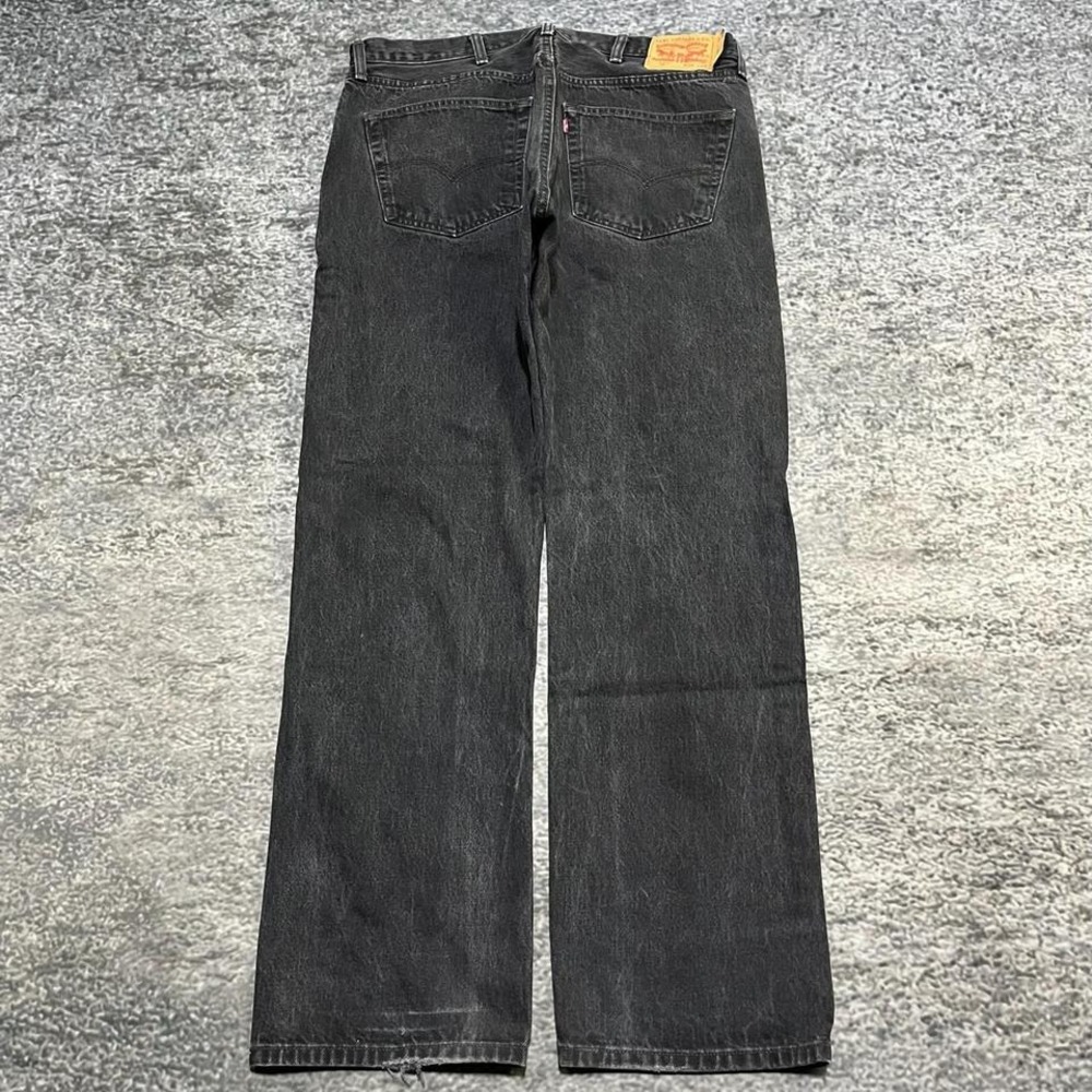 Levi's 501 Button Fly Jeans Mens 38x33 Black Denim Straight Fit Vintage 2000s